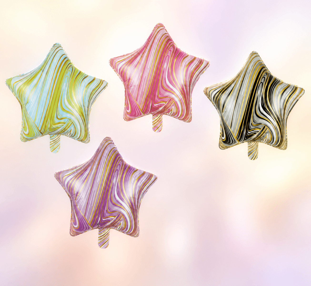 Colorful agate star foil balloons